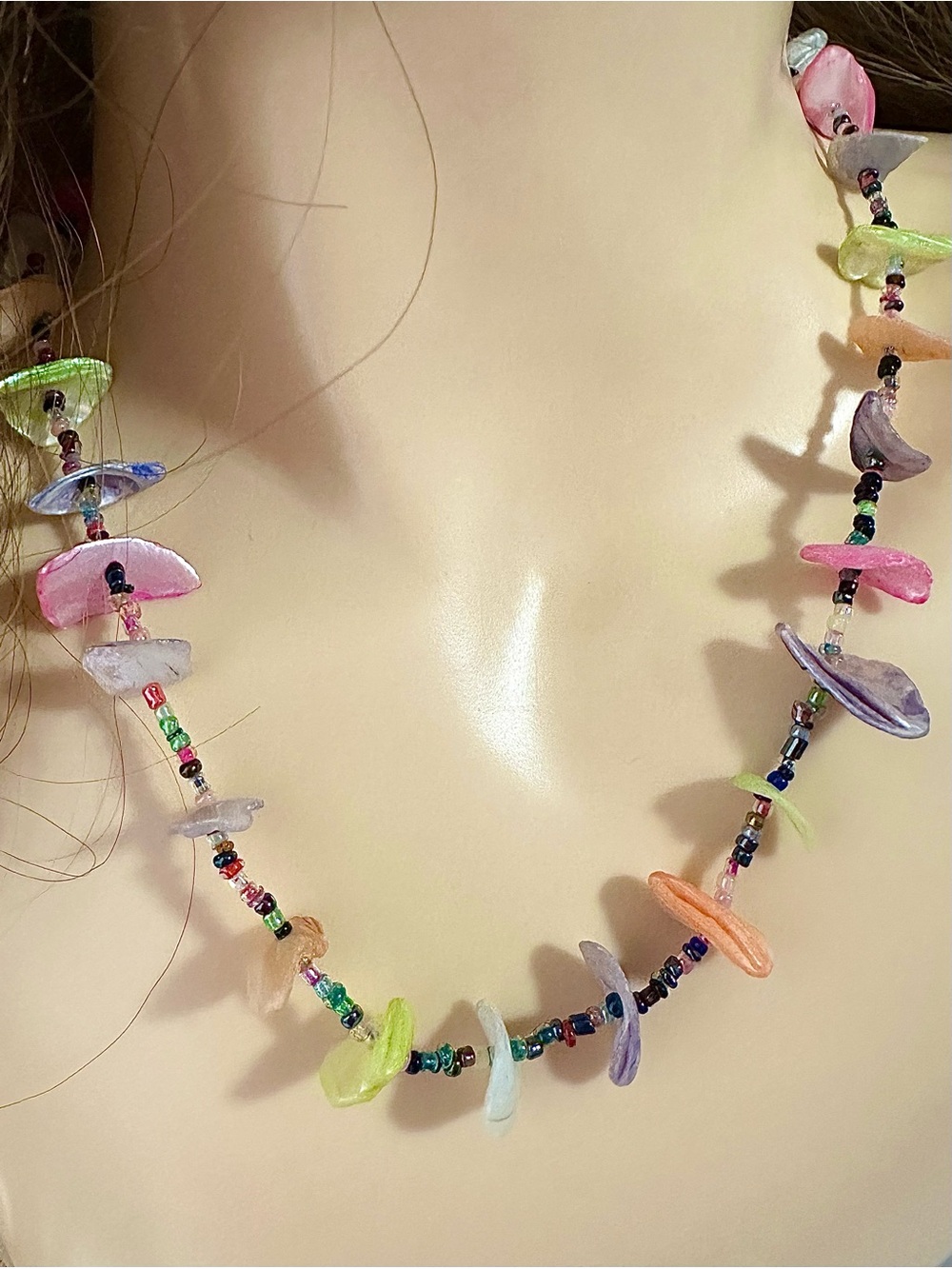 Pastel Multicolor Shell Chip Necklace - Women Jewelry